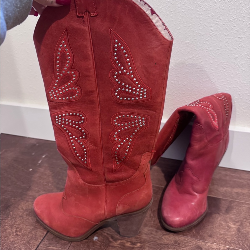 Jessica Simpson Red Heeled Boots